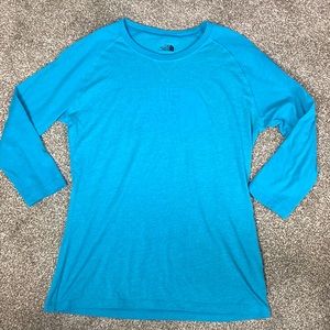 The North Face Womens 3/4 length Sleeve Teale Top Medium Standard Fit